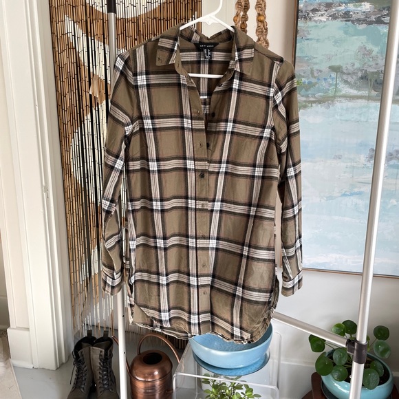 New Look plaid shirt in olive - Picture 2 of 7